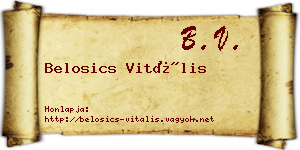 Belosics Vitális névjegykártya